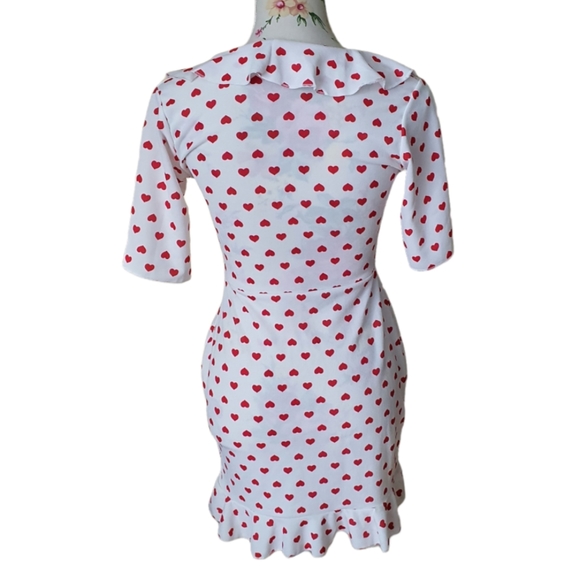 Prettylittlething Heart Print Wrap Dress - Picture 3 of 6